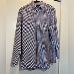 Stafford wrinkle free button down shirt purple gingham